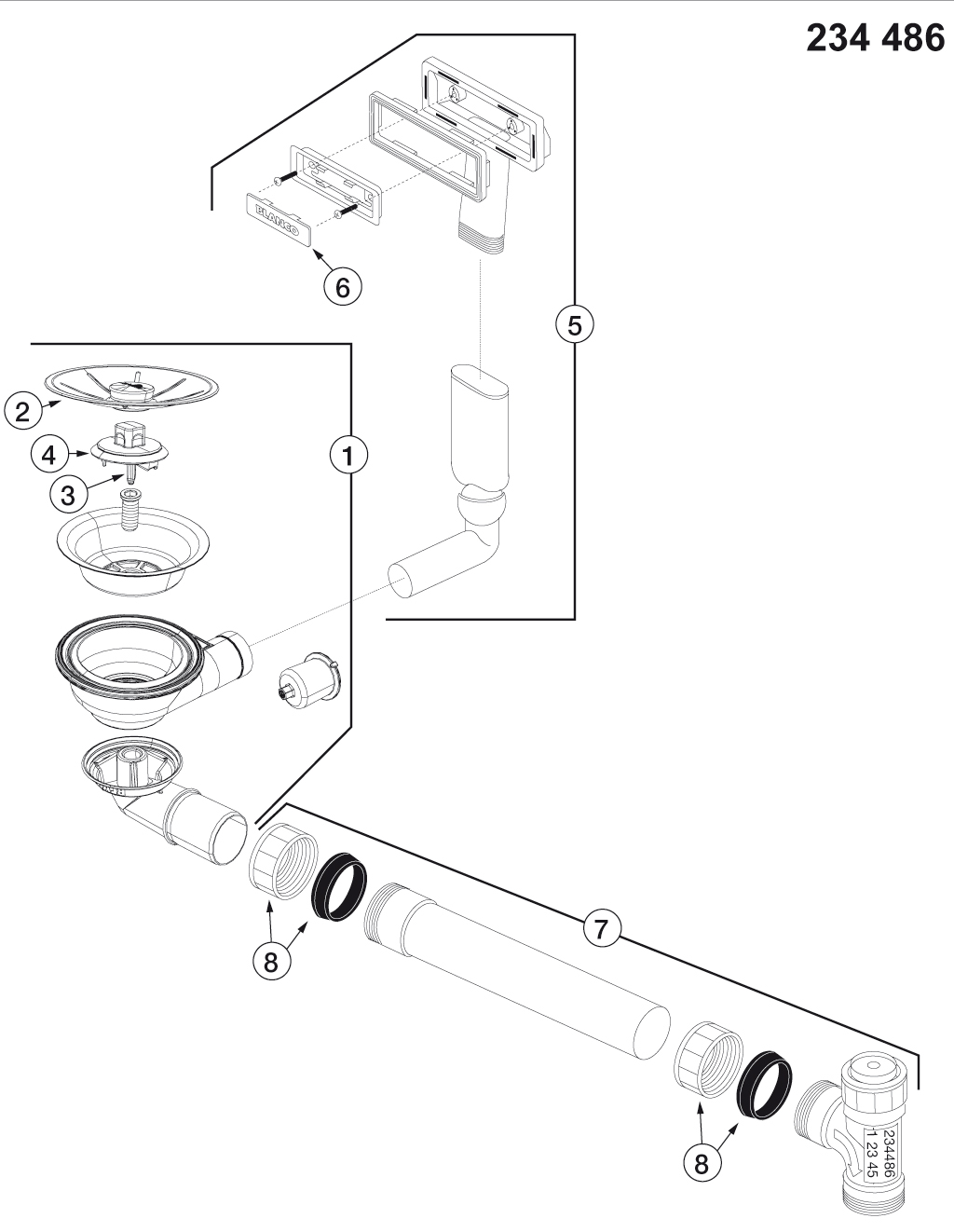 BLANCO Afløb InFino SUBLINE 160-U 1x3,5'' UXI